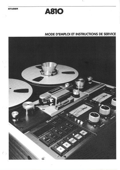 Service Manual-Anleitung für Studer A 710 
